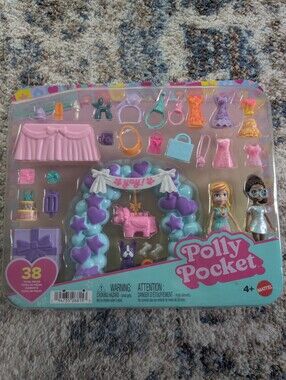 POLLY POCKET Birthday Party Pack 38 pcs Figures + Accessories